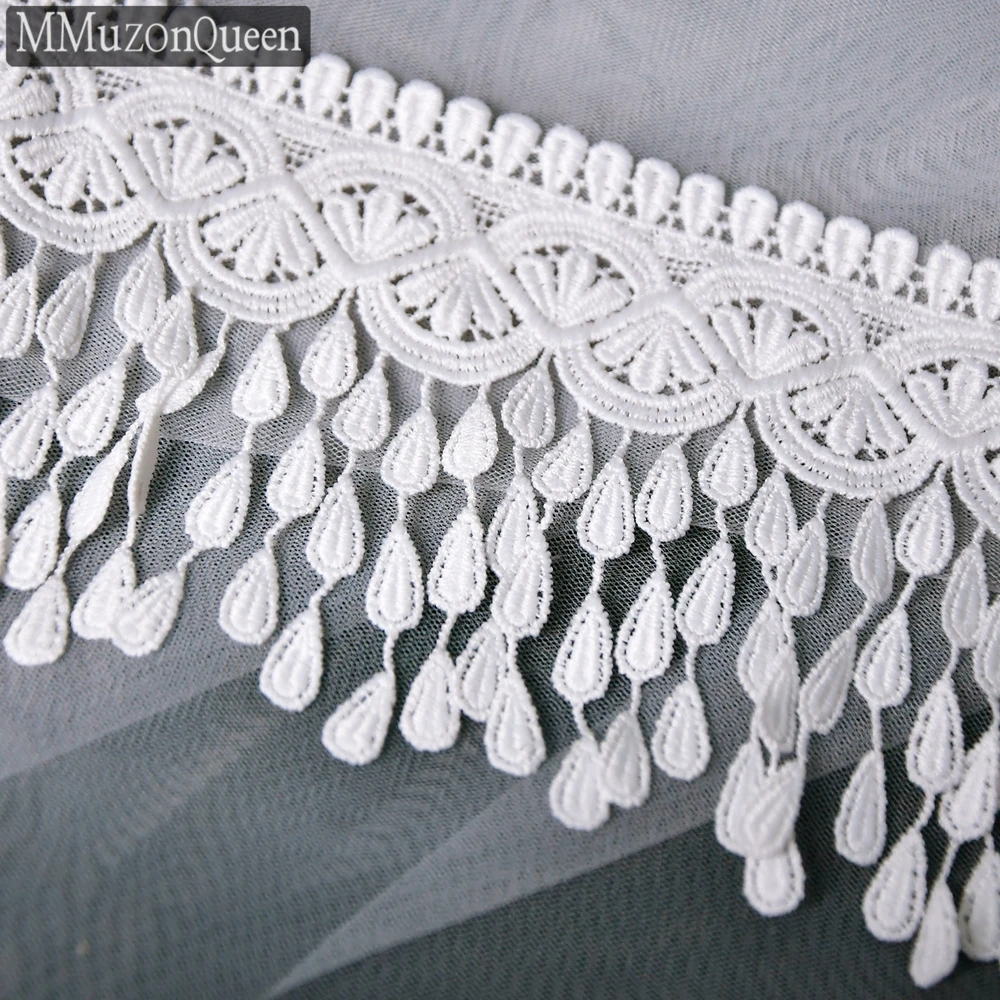 MMQ-Catedral Wedding Headdress, renda branca, borla, nupcial cocar, estilo boêmio, coisas para casamentos, 3 m, M18