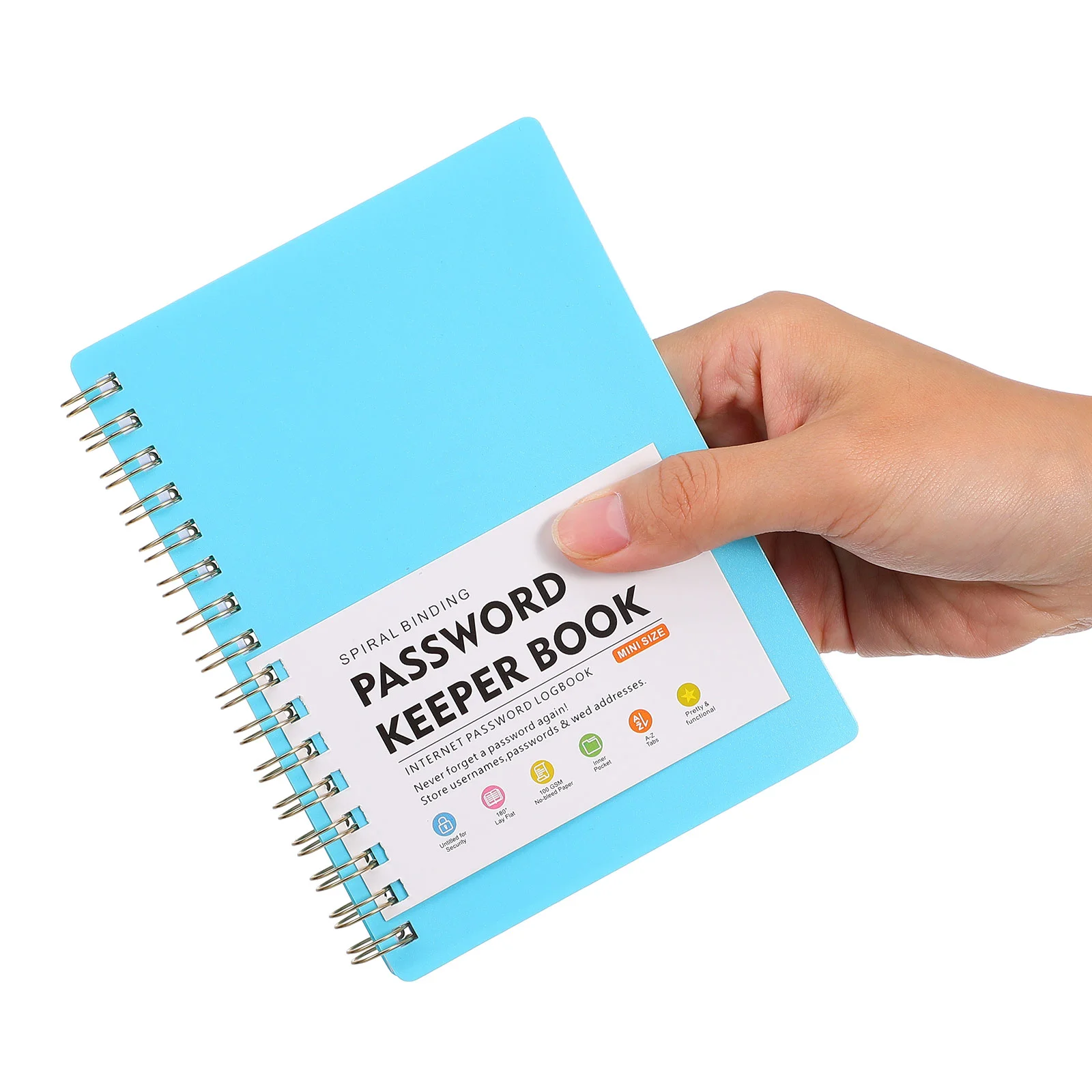 Password Book Internet Address Spiral with Alphabetical Tabs Mini Key Email and