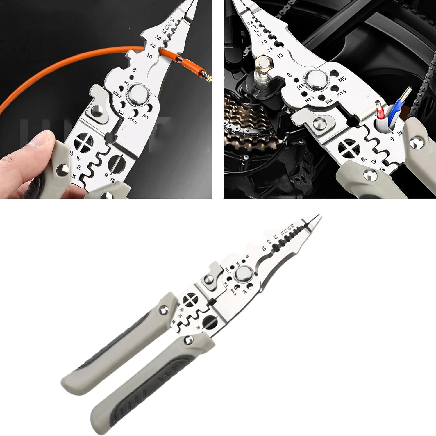 

1PCS 2024 New Arrival High-Quality Durable Multifunctional Professional Stainless Steel Wire Stripper Crimper Cutter Pliers - Id