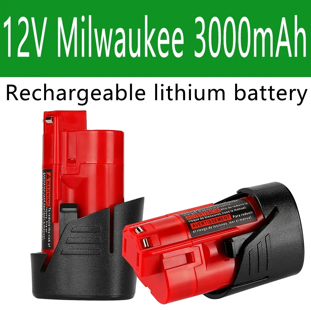 12V Milwaukee Battery 3Ah Compatible with Milwaukee M12 XC 48-11-2410 48-11-2420 48-11-2411 12-Volt Cordless Tools Battery