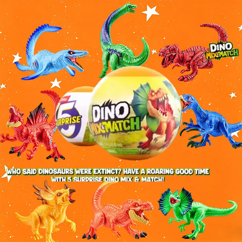 

ZURU 5 Surprise Dinosaur Mix and Match Assembly Surprise Blind Box Toy Collectable Dinosaur Boy Novelty Gift
