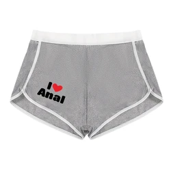 Womens Cotton Boxer Underwear I LOVE ANAL Ladies Breathable Comfortable Security Panties Sexy Sports Female Hipster Boyshort