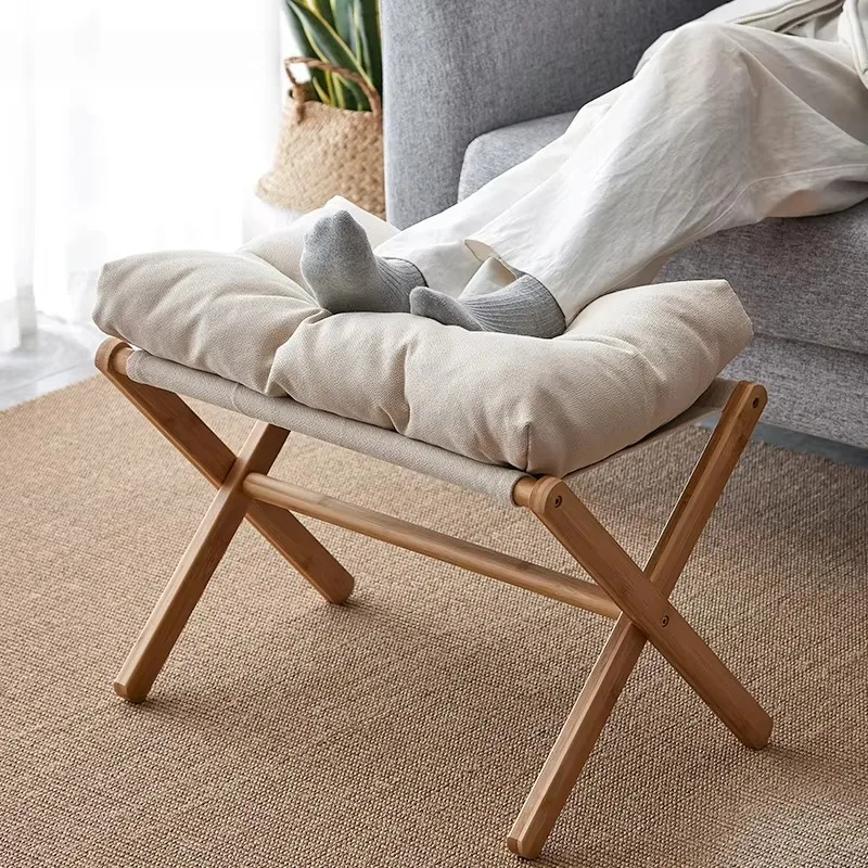 Adjustable Foot Rest Stool With Soft Cushion Modern Ottoman For Living Room Sofa Leg Rest Ergonomic Under-desk Support JJ1783