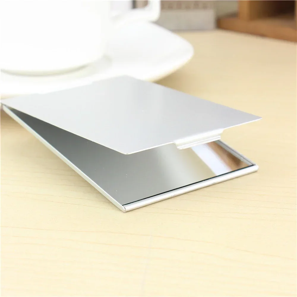 Nouveau miroir pliant en aluminium, Mini miroir de maquillage Portable sur pied, petit miroir de vanité pliable, Compact, outils cosmétiques de poche