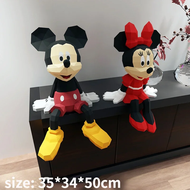 3D Paper Mold Non-Finished Cartoon Mouse Model Folding Paper Work DIY Craft Home Decor Figurines Miniatures