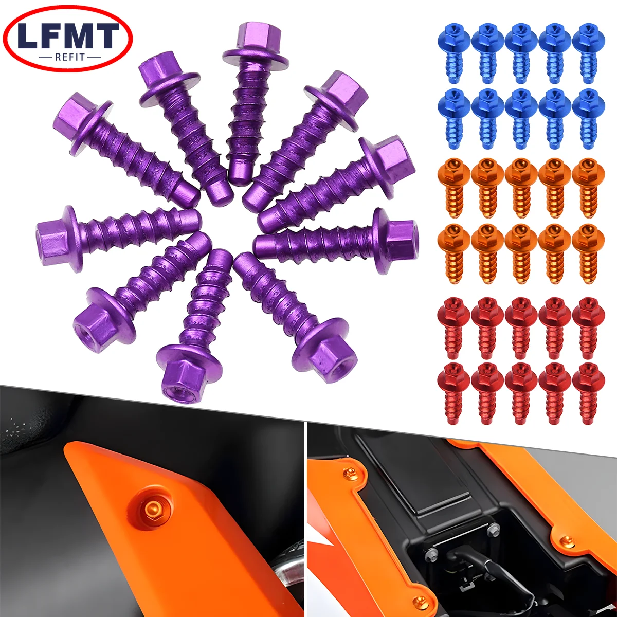 10-teiliges Motorrad-Selbstschneidende-Schrauben-Set für KTM EXC EXCF SX SXF XC XCF XCW XCFW 125 150 200 250 300 350 450 500 2004-2026