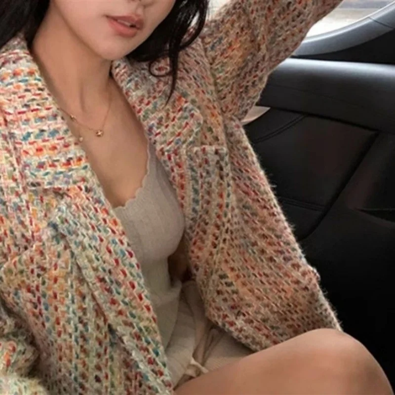 Colorful Little Chiffon Style Wool Blazer For Women, 2025 Autumn New Arrival, High-End And Elegant Blouse