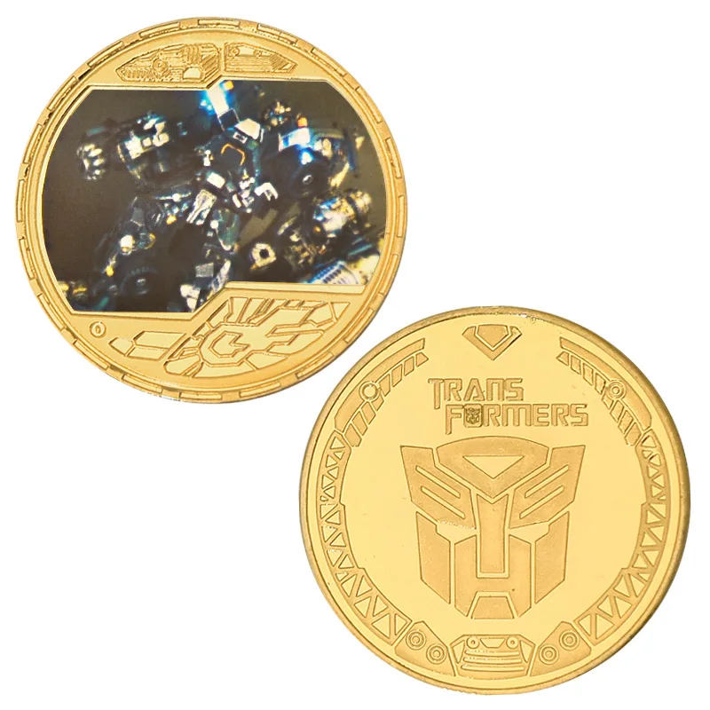 5 szt. Monety Pamiątkowe Transformacje Optimus Bumblebee Anime Kreatywne Gadżety Pamiątkowe Monety Pozłacane Odlewane Prezenty