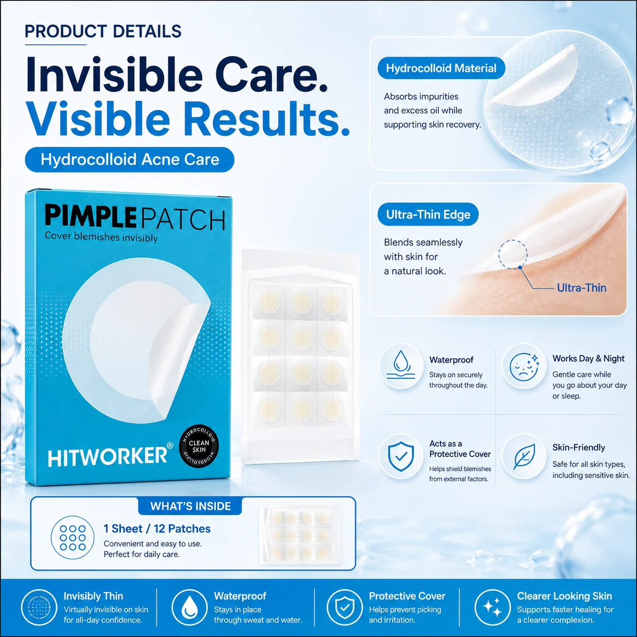 12/24/36PCS Minyak Esensial Te - Hydrocolloid Acne Patch ulasan dan harga
