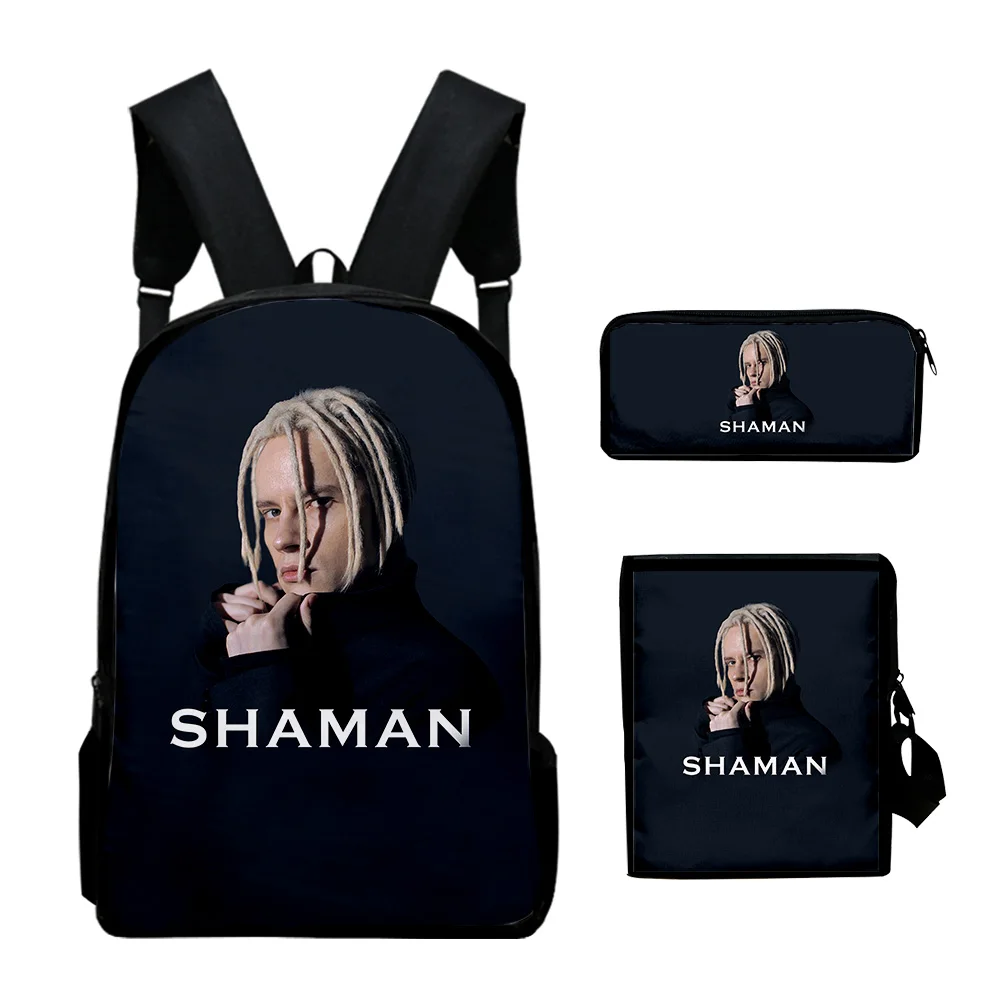 SHAMAN Merch 음악 팬 코스프레 책가방 세트, 필통, 여행 배낭 체육관 배낭 스포츠 배낭 점심 가방