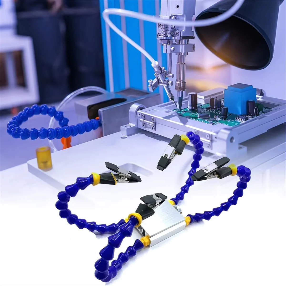 

ABNP 4 Arms Octopus Soldering Helping Hands Bench Vise Table Clamp with Arm Solder Iron Holder PCB Repair Tools with 4 Arms