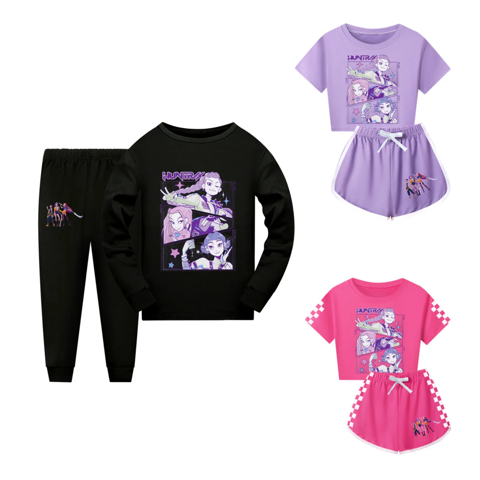 زوي رومي ميرا هوديي أنيمي شيطان الصيادين الاطفال الكبار منامة مجموعة مطبوعة هوديي الوالدين والطفل مجموعة عادية زي الهالوين