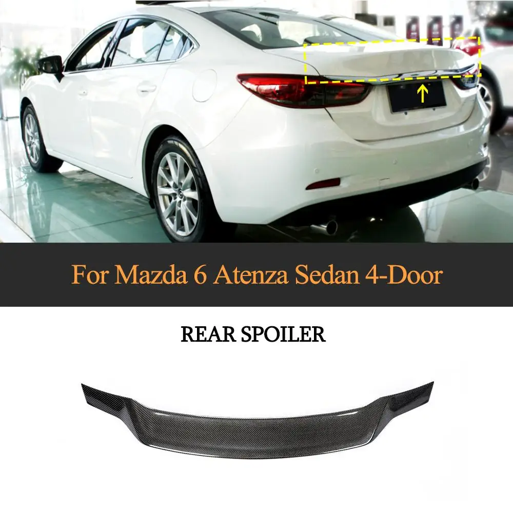 For ATENZA Rear Trunk Wing Spoiler For Mazda 6 ATENZA Sedan 2014 - 2019 Carbon Fiber Car Rear Trunk Boot Lip Wing Spoiler