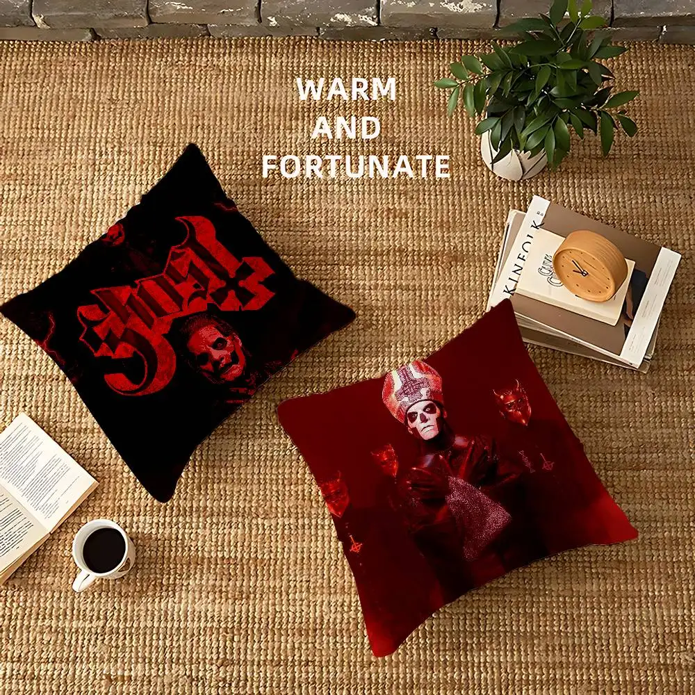 Ghost Heavy Metal Band Maple Design Cushion Cover Happy Autumn Harvest decor Holiday Decorati Pillow Cover