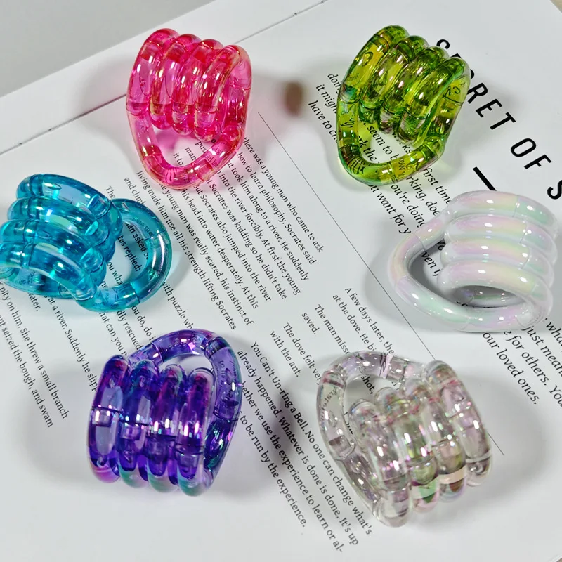 Stress Relief Toy Electroplated Twist Rainbow Milk White Toy for Focus Anxiety Addiction Quitting Metal Finger Fidget Toy