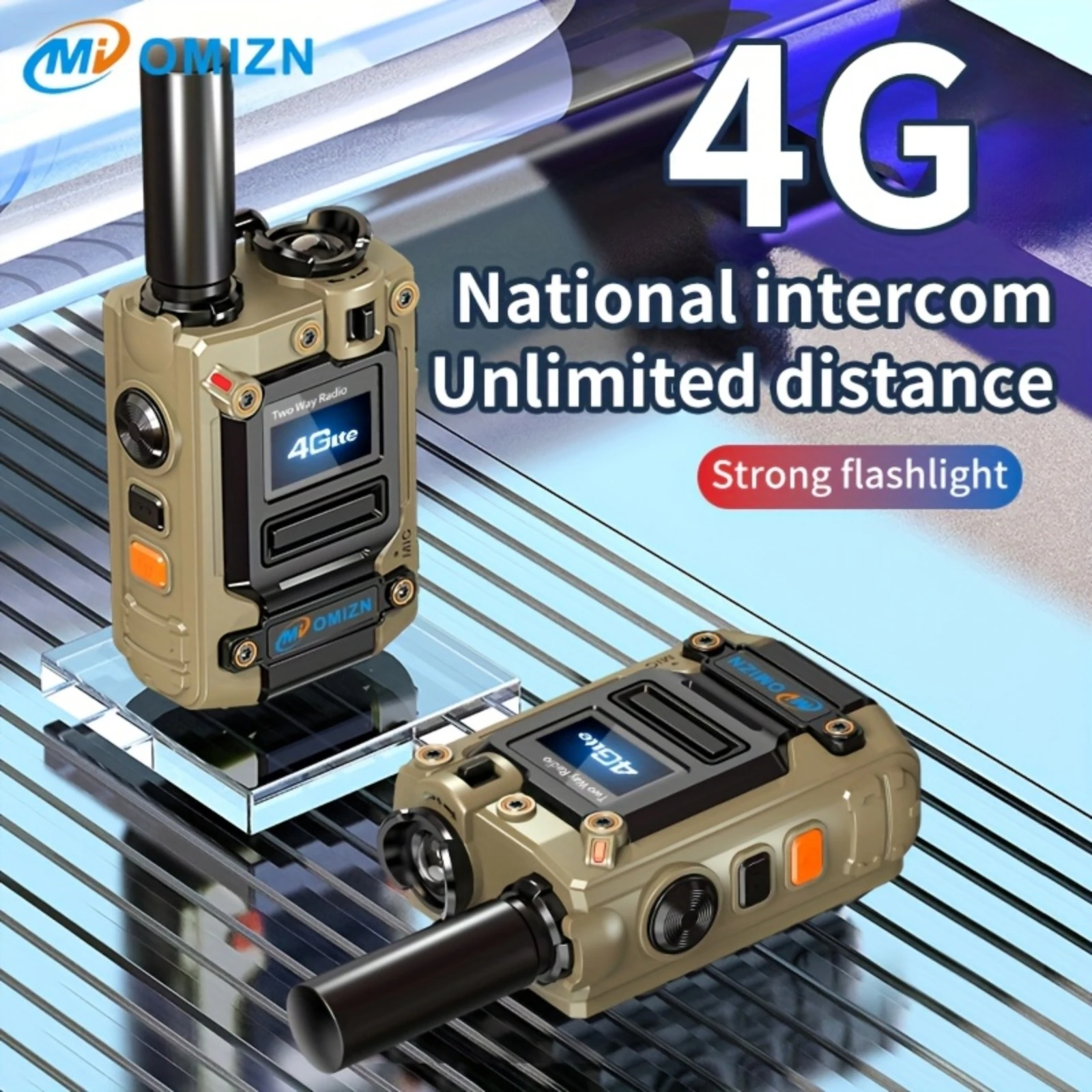 OMIZN Walkie Talkie Professional 4G Radio Camping Network Radio Long Range LED Lighting Metal Miles for Hiking and Commercial M8