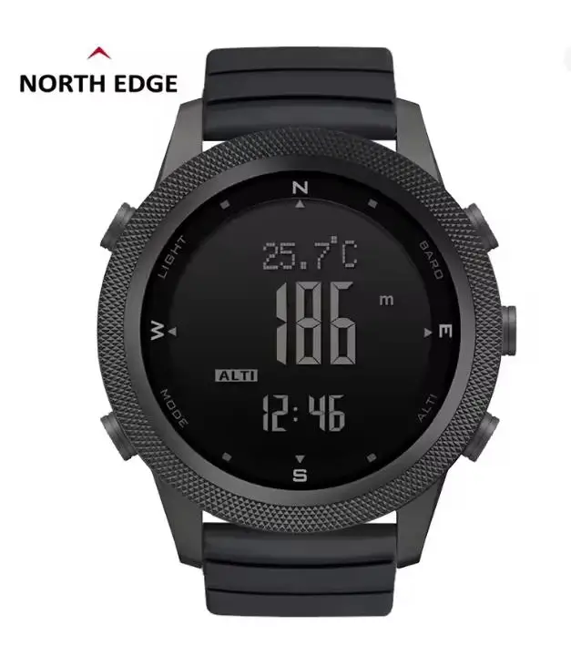 

NORTH EDGE APACHE46 Мужские цифровые часы Спорт на открытом воздухе Бег Плавание Спортивные часы на открытом воздухе Высотомер Барометр Компас WR50M
