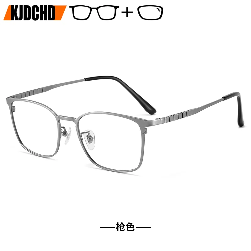 

KJDCHD DESIGN мужские титановые очки по рецепту ретро квадратные очки для близорукости в полной оправе мужские оптические очки в деловом стиле