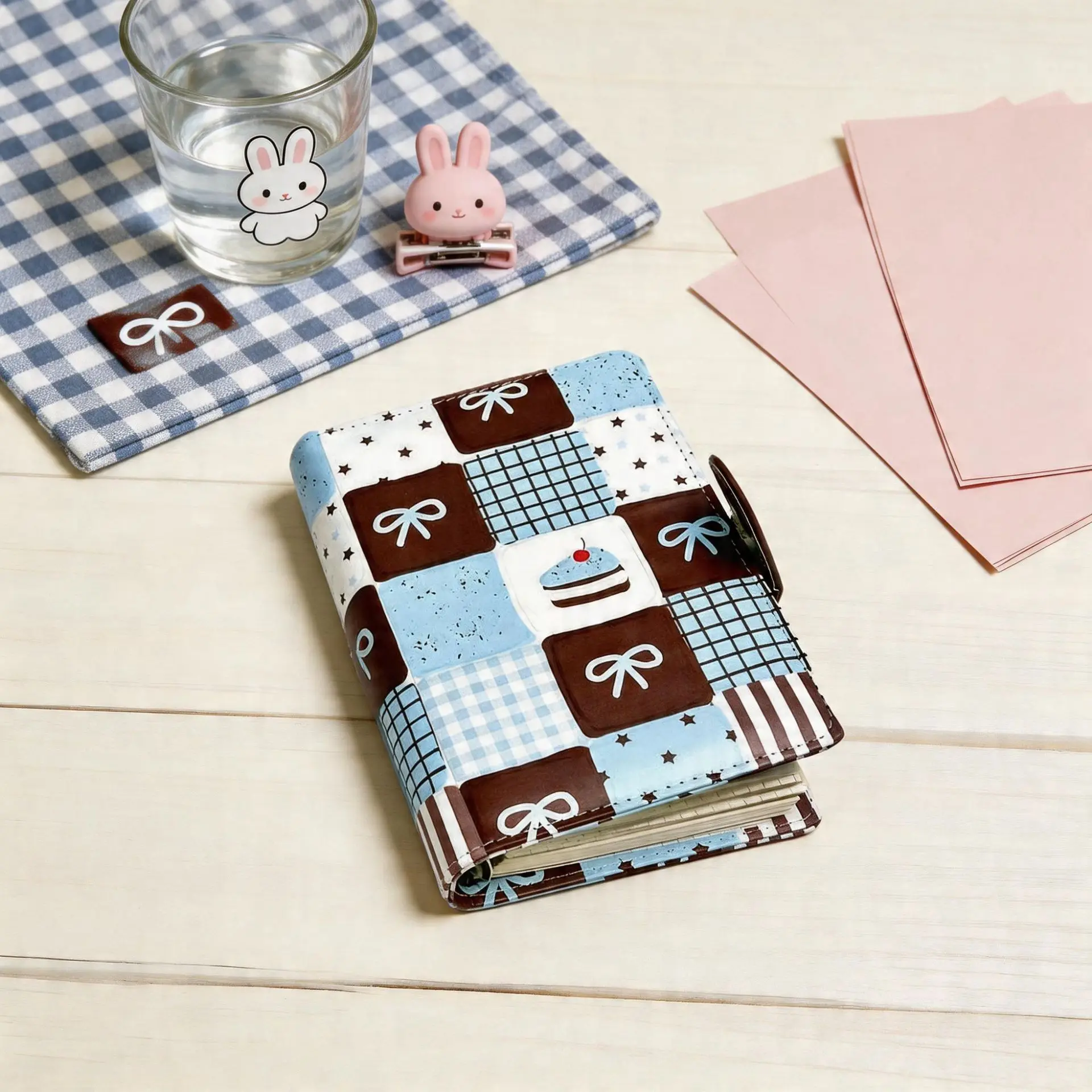 Salt Grid Pattern A6 Loose Leaf Notebook Magnetic Buckle Leather Notebook High Good-looking Student DIY Notebook Ledger Diary ﻿