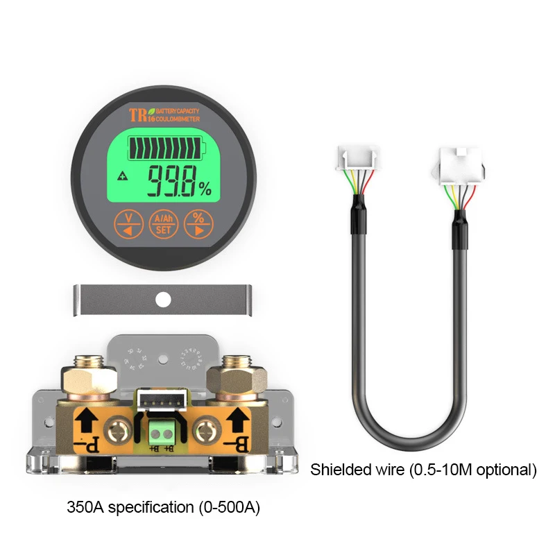 Battery Tester Voltmeter Ammeter DC 8-80V 50A 100A 350A Digital Waterproof Battery Capacity Monitor Indicator Memory Function