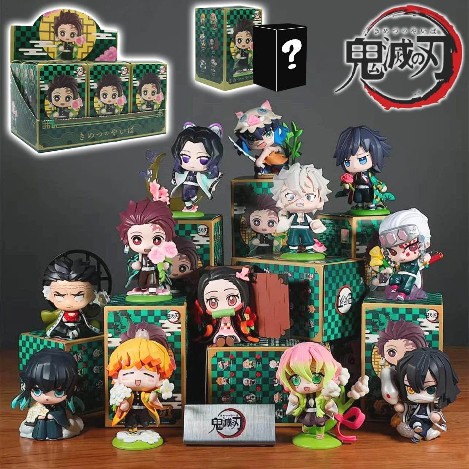 New Demon Slayer Tanjiro Kamado Nezuko Anime Cartoon Figure Creative Personalized Blind Box Statue Model Ornaments Surprise Gift
