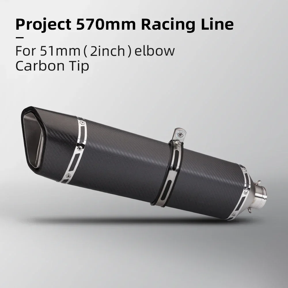 570mm Length Motorcycle Exhaust Pipe Muffler Exhaust Silencer Slip 51mm