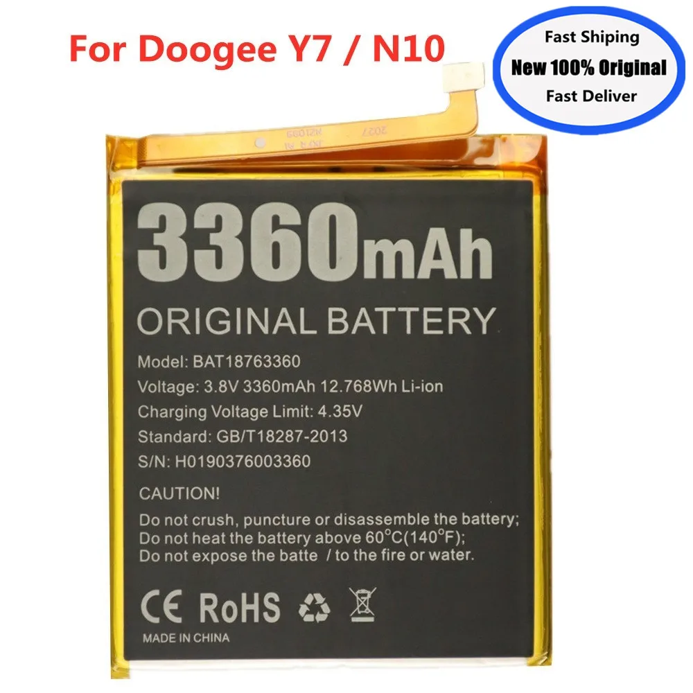 3360mAh BAT18763360 Original Battery For Doogee Y7 N10 Phone Replacement Batterie Batteries In Stock