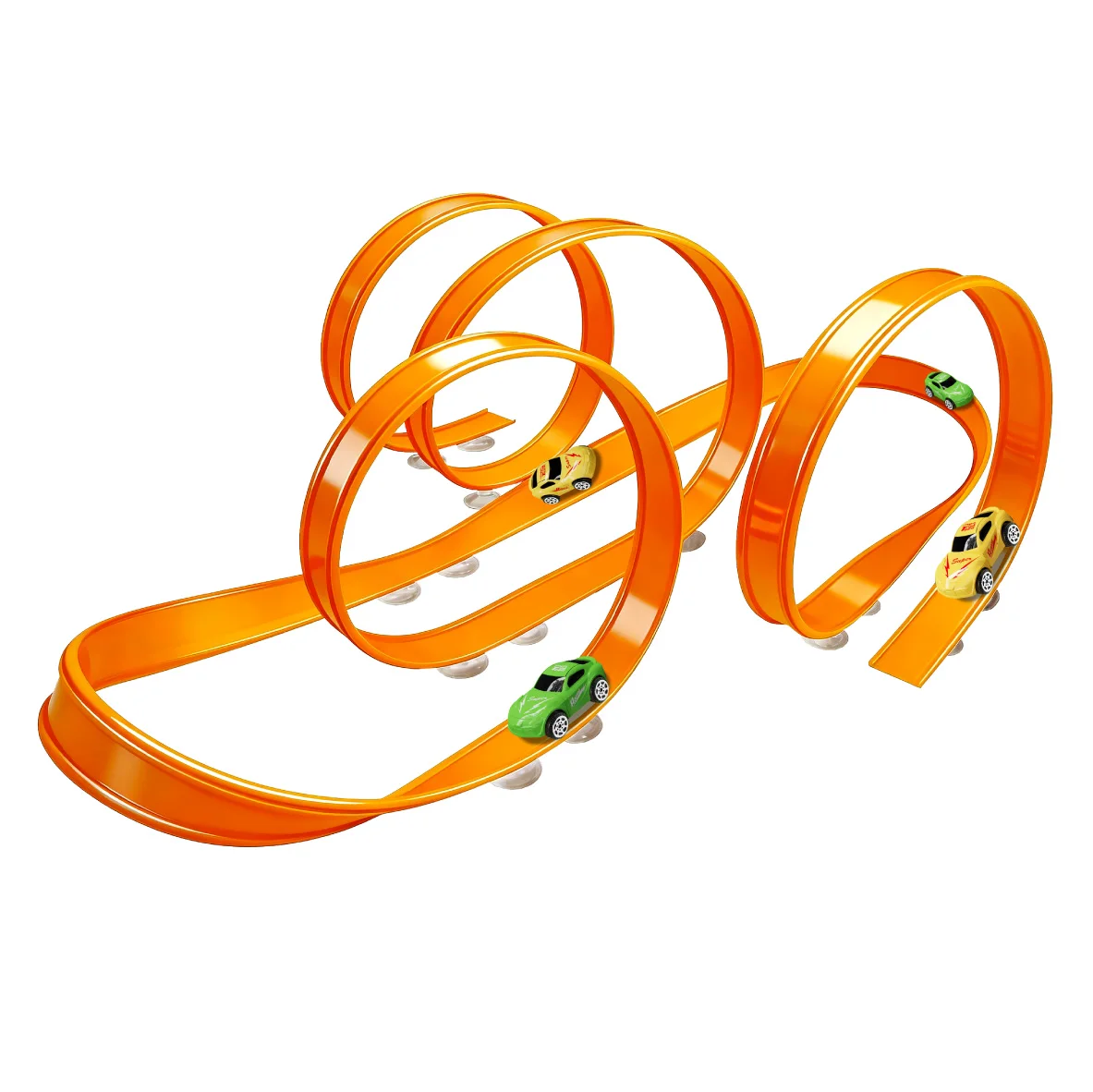 5M Flexible Track Toy & Miniature Car DIY Competitive Rail Vehicle Game Portable Rolls Up Race Tracks Educational Gift for Child