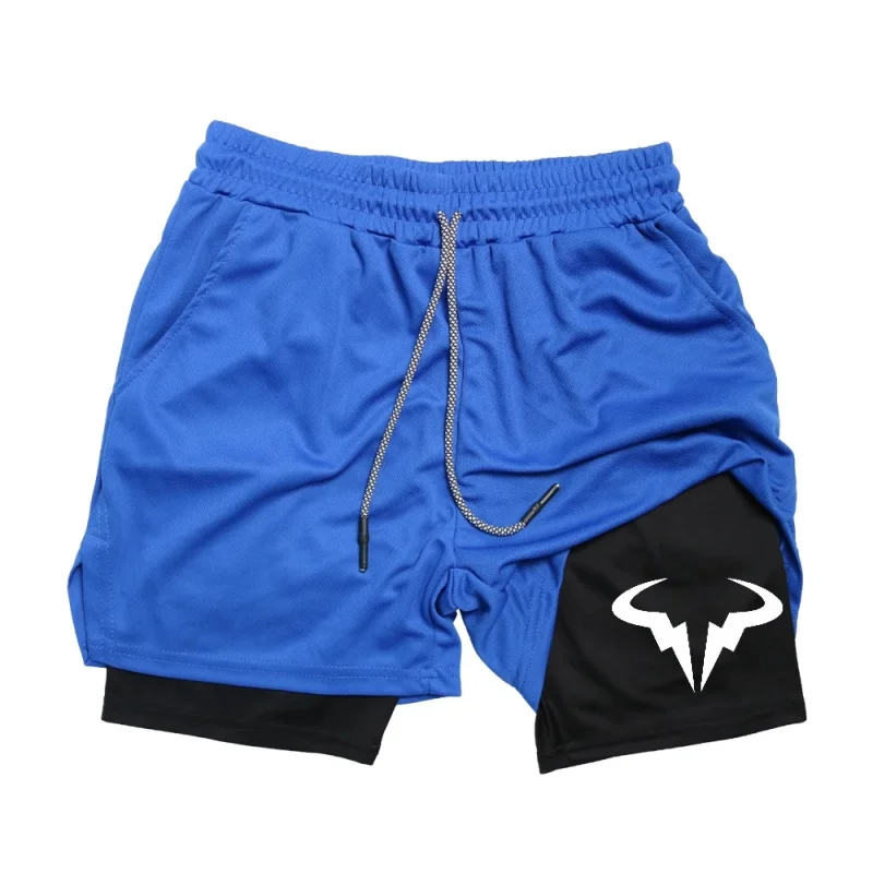 Men's Outdoor Cycling Sports Shorts Summer Breathable Quick-drying Shorts Sportswear Double-layer Two-in-one Casual Shorts S-3XL