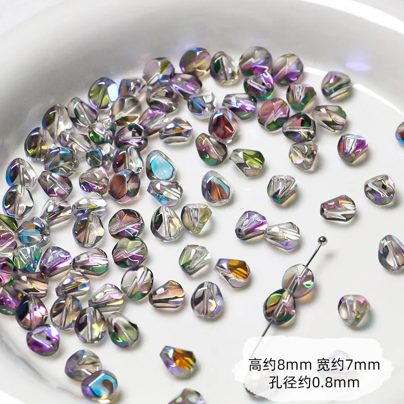 30Pcs/lot 8x7MM Irregular Loose Spacer Beads Crystal Glass Beads for DIY Necklace Bracelet Earring Jewerlry Making Findings