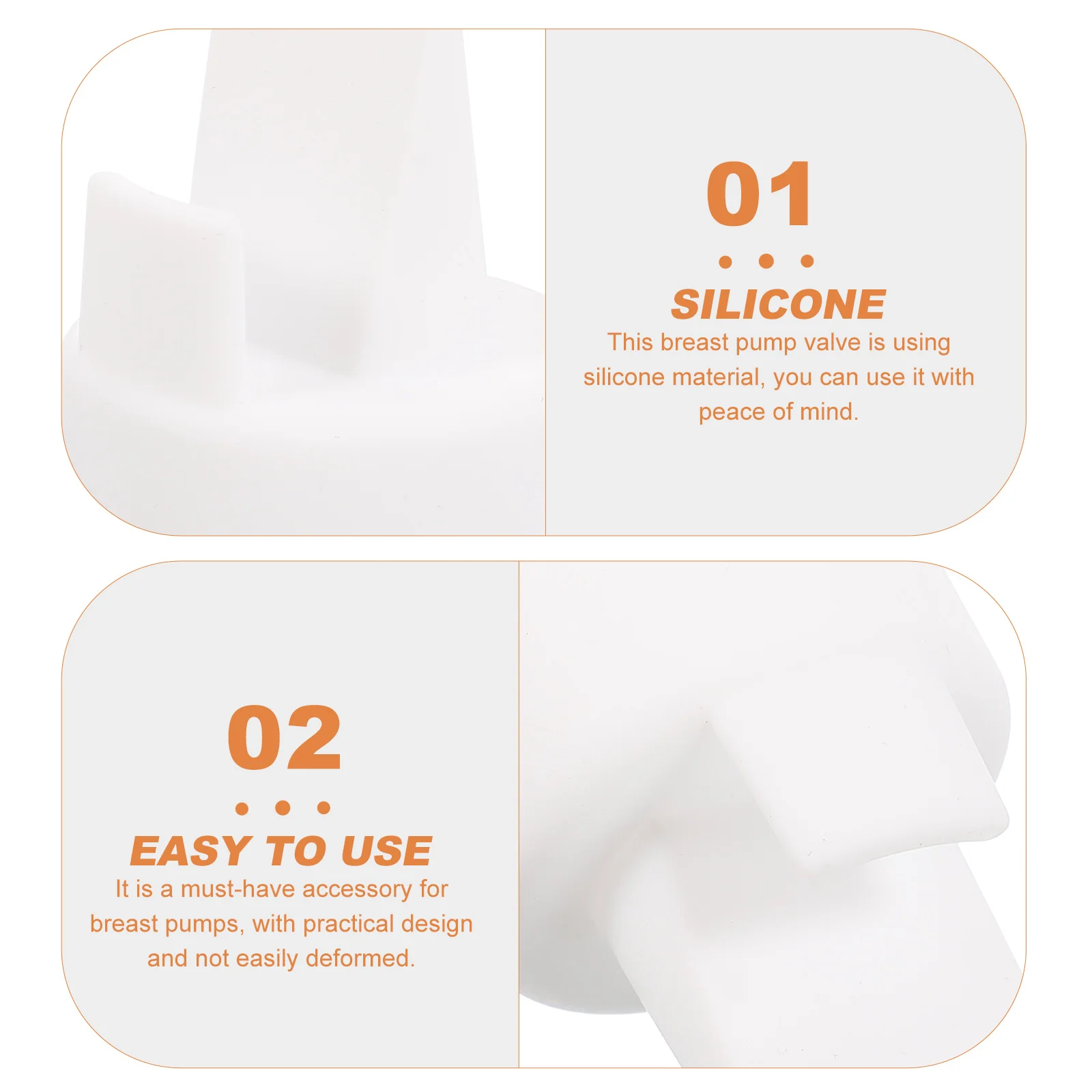 أجزاء مضخة الثدي لوازم ضخ صمامات استبدال المهنية الصغيرة سيليكون مضخات Duckb الفم فراغ #4