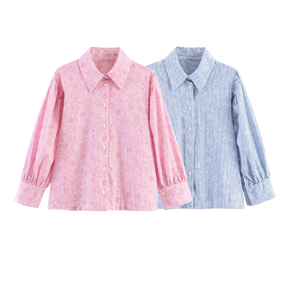 

Summer Women's Casual Shirts Tops 2026 New Fashionable Flower Printed Blouses Elegant Women's Shirt