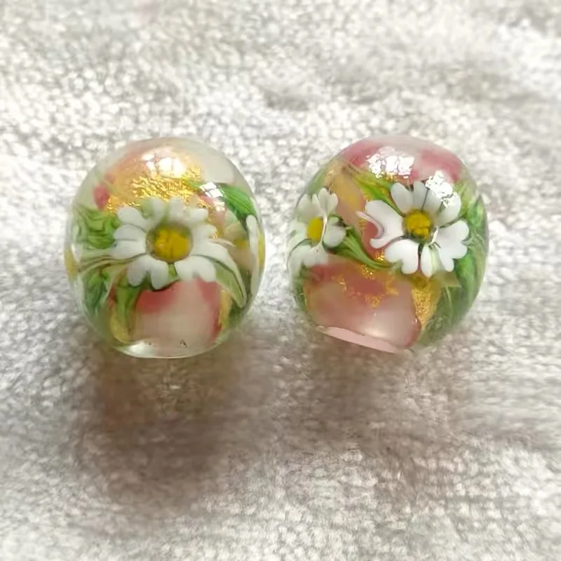 6pieces  14mm Vintage glass loose beads for jewelry making DIY handmade bracelets and earrings view 2