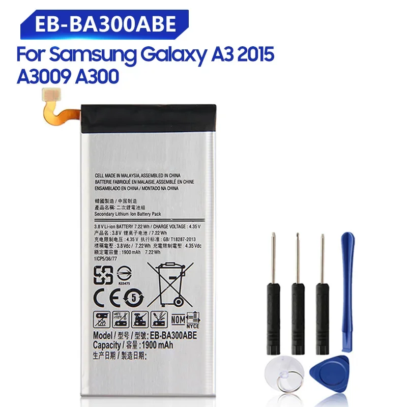 Replacement Battery For Samsung GALAXY A3 A3000 A300X A3009 Rechargeable Phone Battery EB-BA300ABE 1900mAh