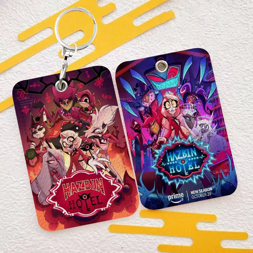

Кожаный брелок-картхолдер H-Hazbin H-Hotel в стиле аниме: прочный держатель для кредитных и транспортных карт