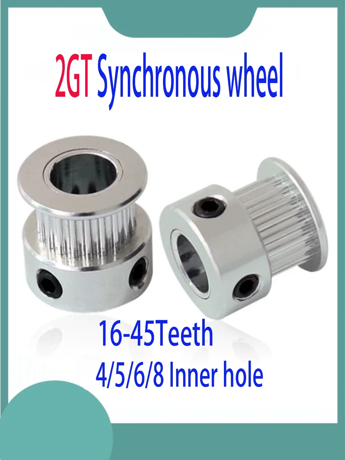 16-45Teeth GT2 Synchronous Belt Pulley 7mm Width K-type Bore 4/5/6/8mm Precision Aluminum Timing Wheel 3D Printer DIY CNC Parts