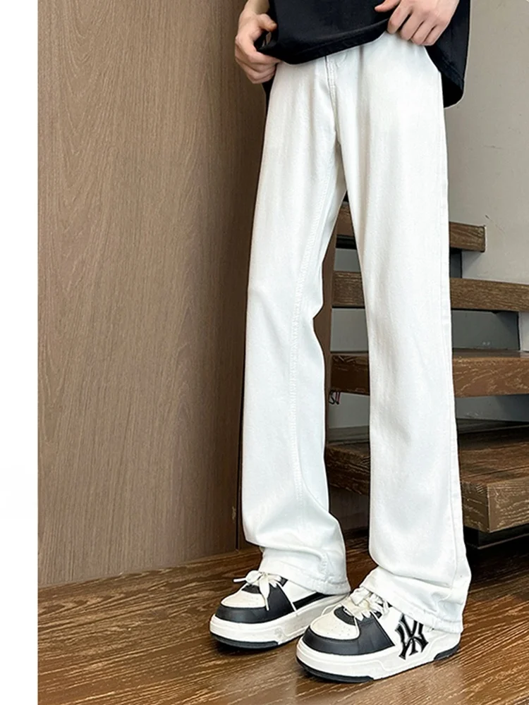 

Bla Bell Bot Men's Summer Thin Wide Leg Casual Pants Trendy American Cleanfit Suit Pants Low Waist Long Trousers for Teens