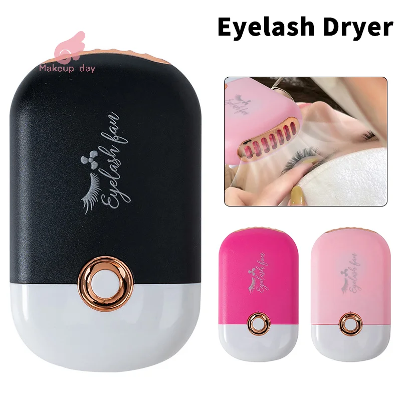 Mini USB Charging Eyelash Fan Dryer Blower Graft Lashes Extension Dedicated Air Conditioning Glue Fast Dry Women Makeup Tools