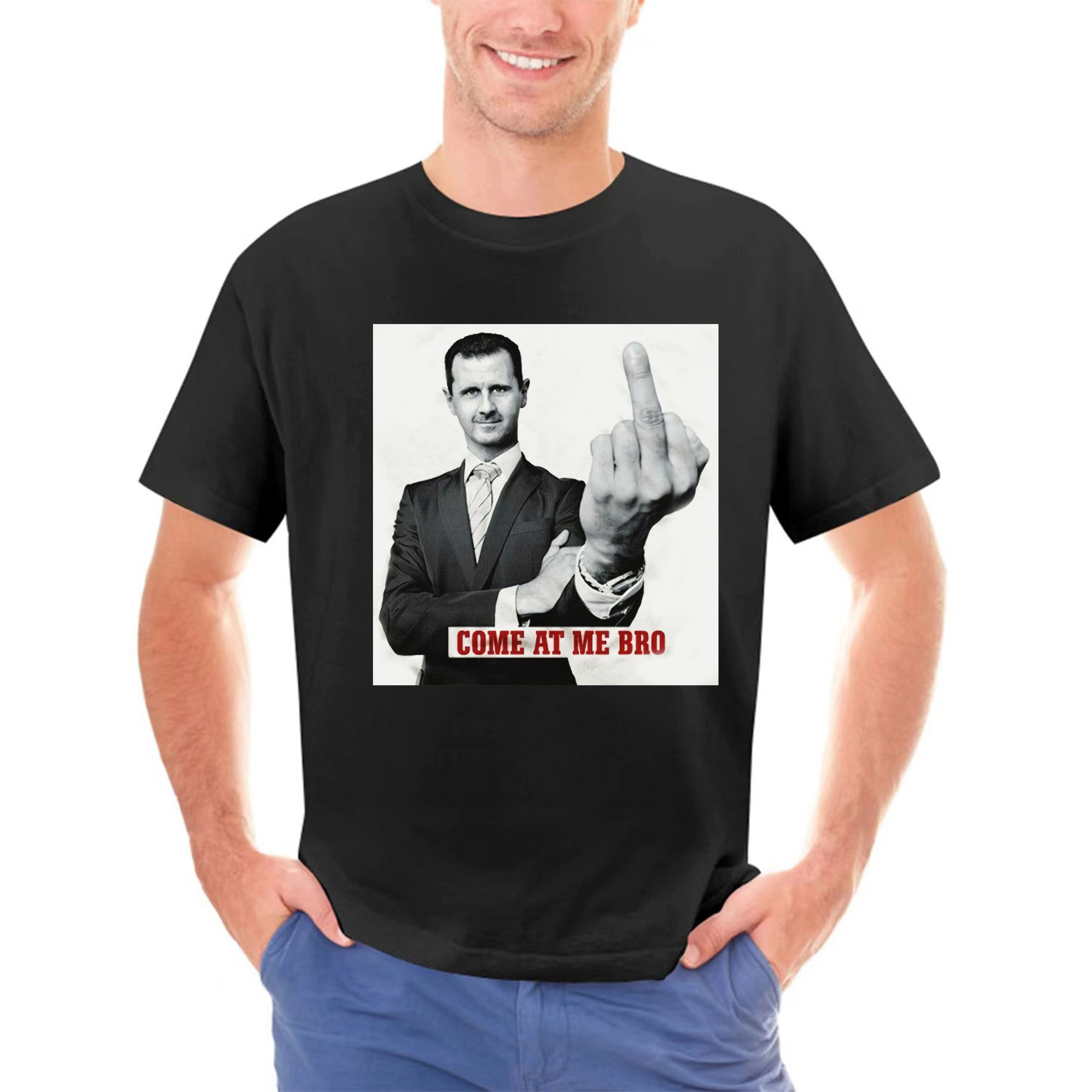 Bashar al-Assad Finger Syria Come at me Bro t-shirt FN9428