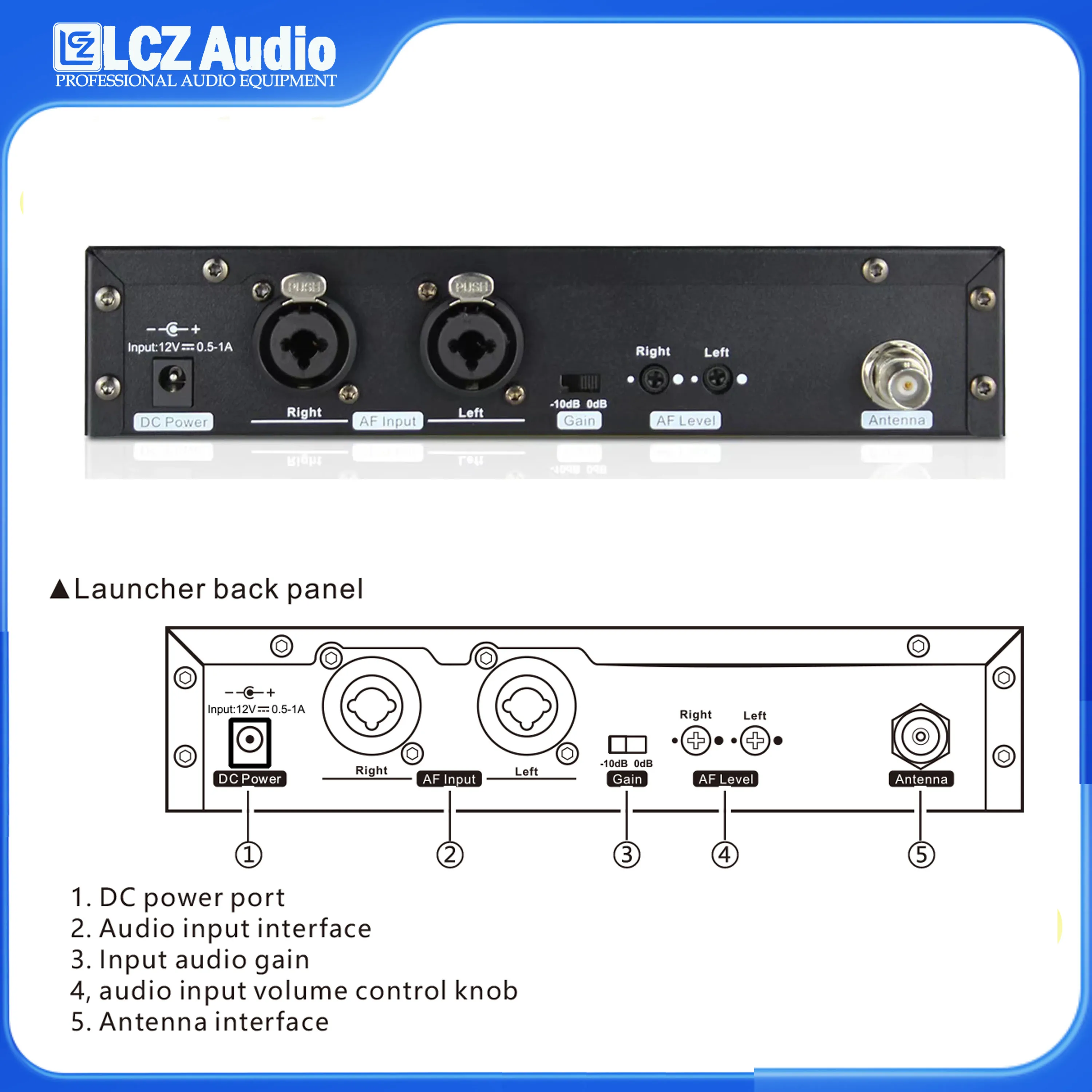 LCZ Stereo IEM PSM500 Professional In-ear Monitor System Wireless In Ear Monitor Musical Recording Studio DJ Equipment Audio Set