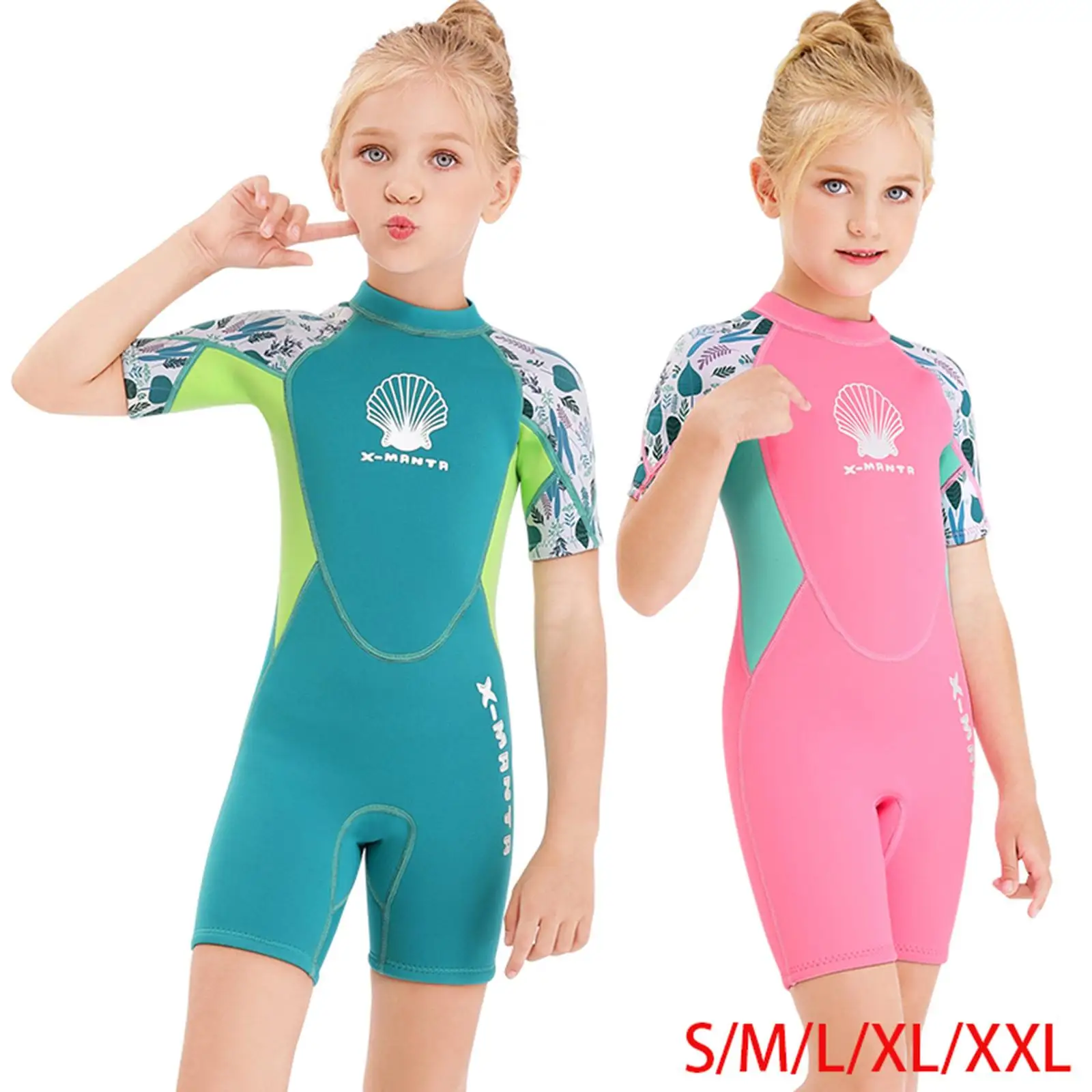 

Kids Wetsuit Boys Girls Back Zip Workout Piece Body Swim suits