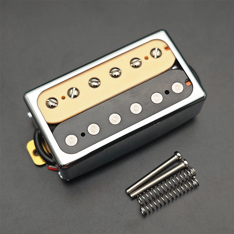 Capa de latão aberta humbucker 6 captador de peça única fixa/6 ajustável para saída de guitarra elétrica estilo lp divisão de bobina de cabo 4c