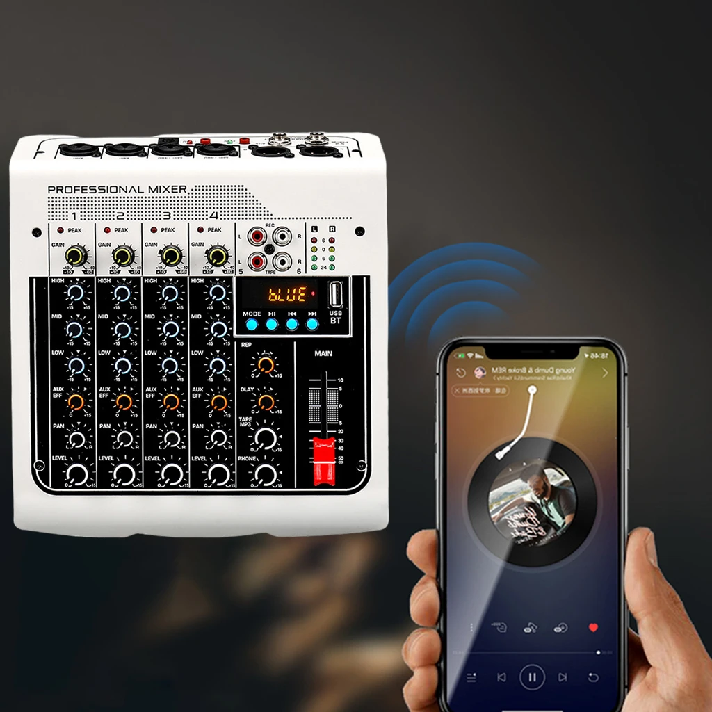 Professionele Audio Mixer Mixing Console Usb MP3 Computer Input Voor Live-uitzending Webcast Ingang Stereo Opname Mixing Console