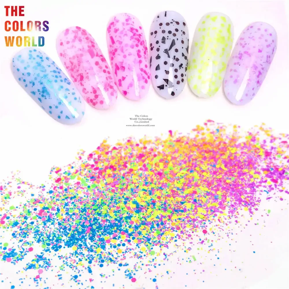 TCT-879 Mix Chunky Shard Nails Art Glitter Neon Spring Color Sequins For Party and Event Decorations Fashion DIY and Accessories