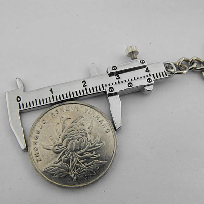 Creative Fashion Vernier Caliper Keychain For Man Woman Jewelry Accessories Christmas Gift Portable Gadget Model Tool Keychain
