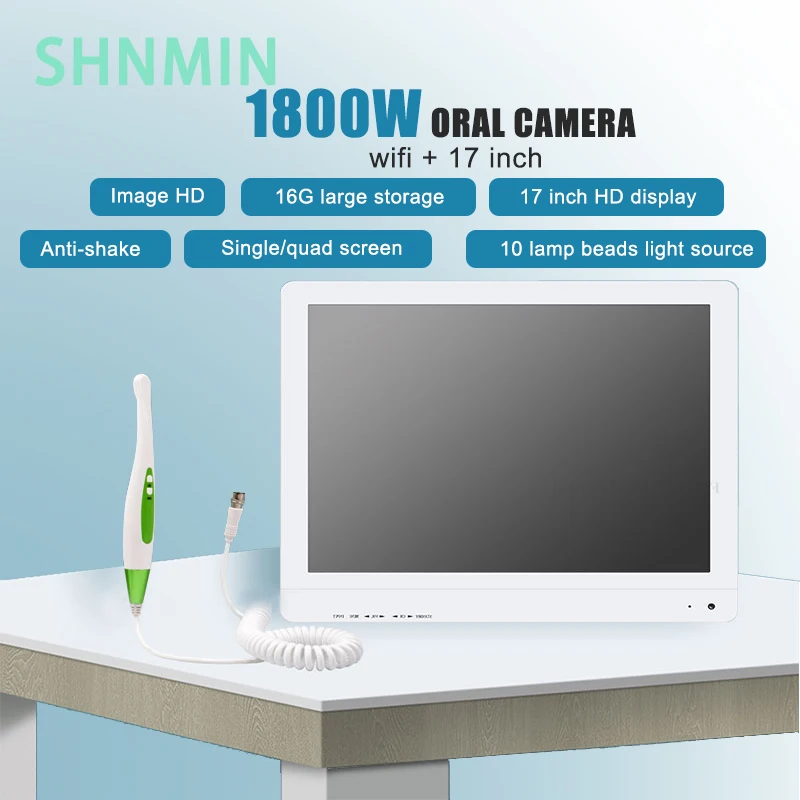 

Dental Camera Intraoral Dentist Equipmentntra 1800W LED 17 inches Dentistry HD Endoscope LCD Monitor Intra Oral Camera