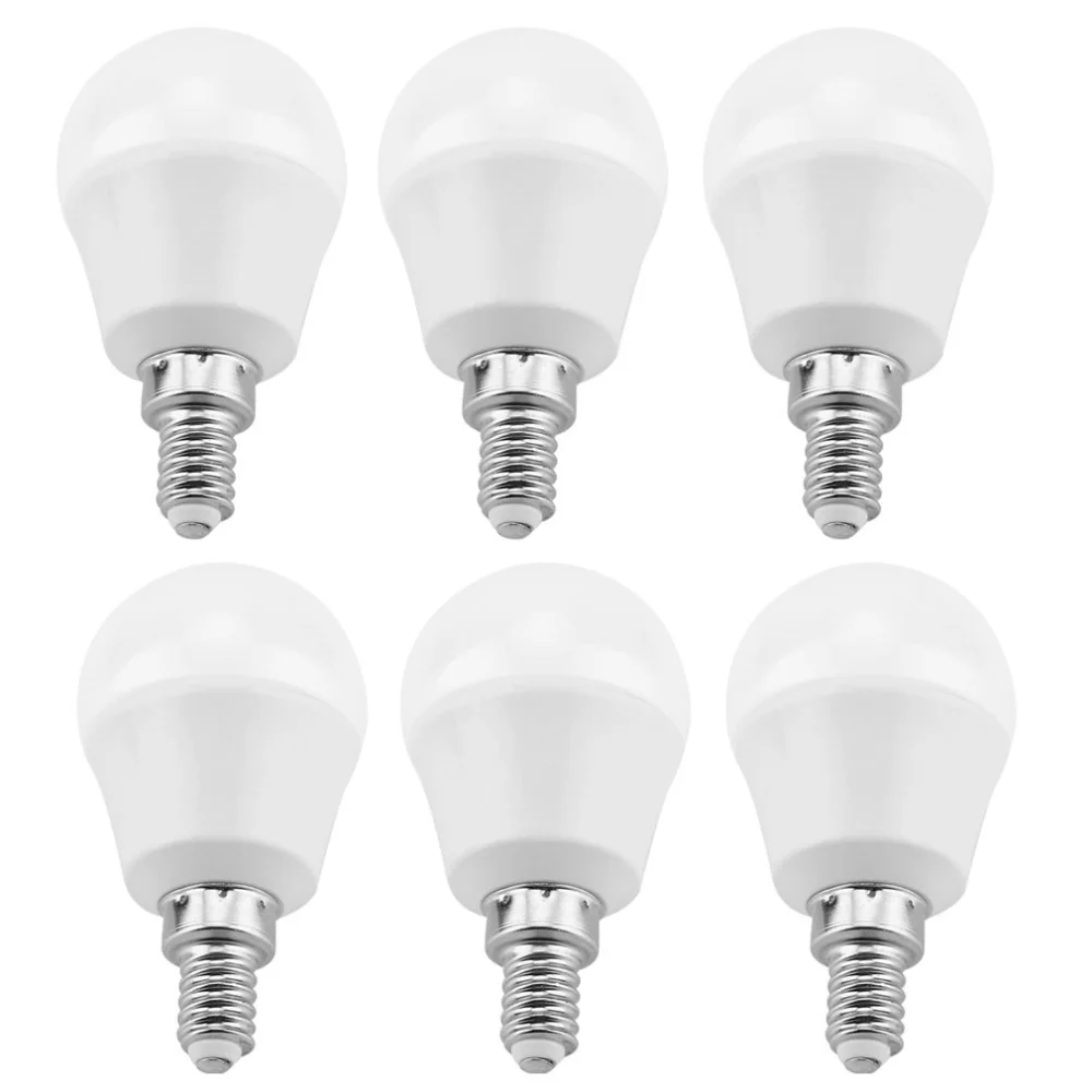 

6 Pack Bright E12 LED Bulbs AC 85-265V 5W Candelabra LED Bulbs Warm White 3000K 350LM Candelabra Bulbs Ceiling Fan