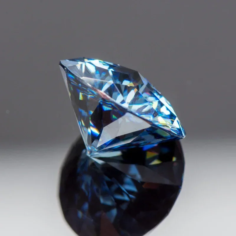 Moissanite Stone Round Shape Natural Colours Royal Blue Special Emperor General Cut Lab Grown Gemstones With GRA Certificate