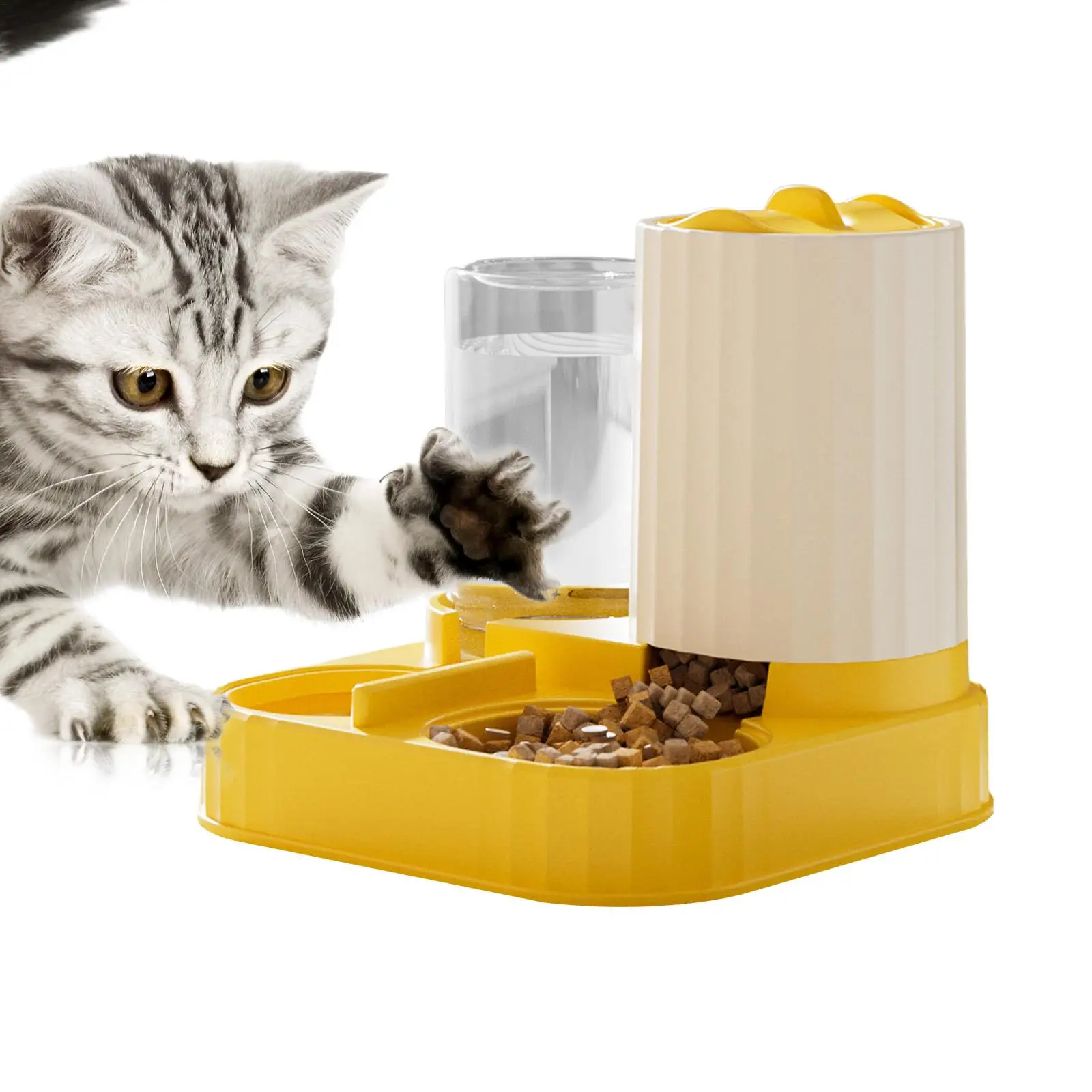 وحدة تغذية أوتوماتيكية لتغذية مستلزمات الحيوانات الأليفة موزع طعام كبير مغذي تلقائي طعام القطط رطب جاف للجرو هريرة حيوانات صغيرة داخلي