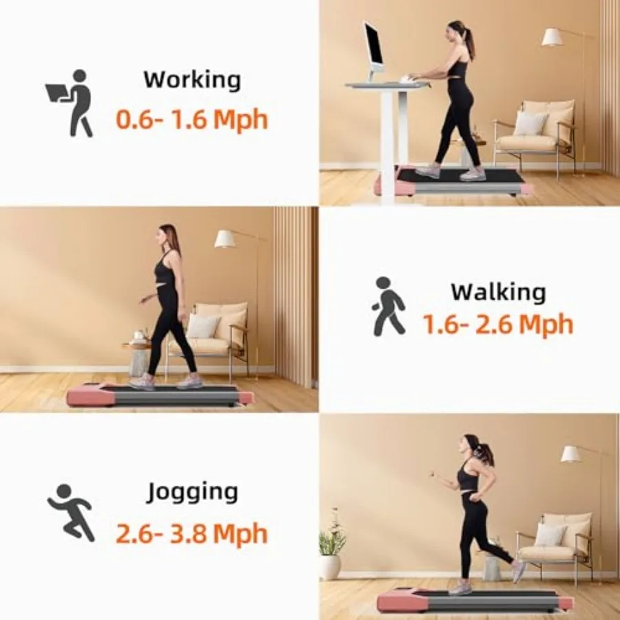 Walking Pad Under Desk Treadmill for Office and Home Use 3 in 1 Portable Walking Machine with Remote Control and LED Display Qu